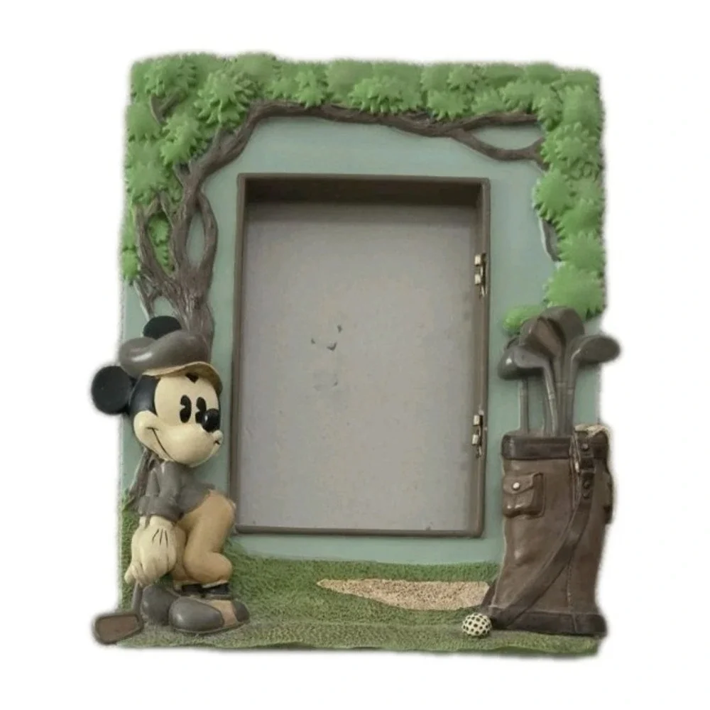 VTG Disney Parks Mickey Mouse All-Century Golf 3D Resin Picture Frame Retro 1930